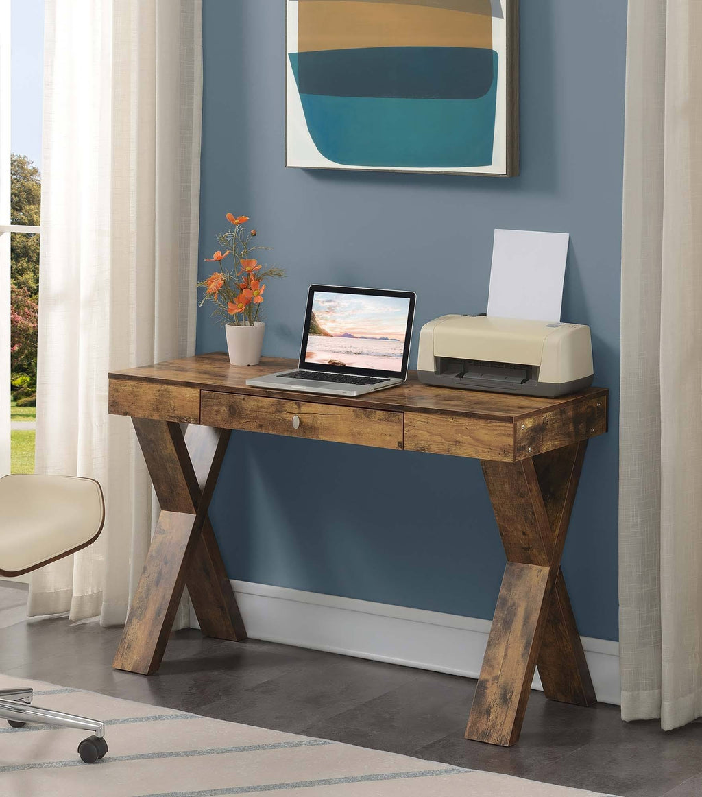 1 Drawer Desk Brown Y9874