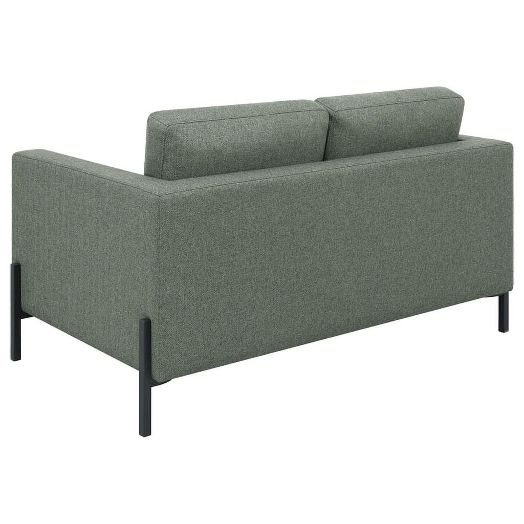 Sage Upholstered Fabric Loveseat with Track Arms S440