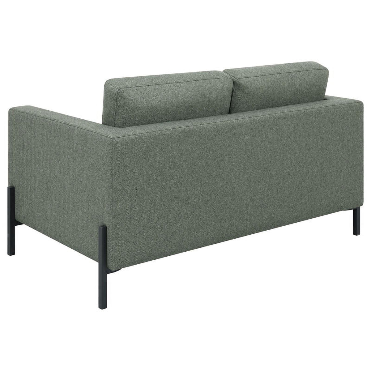 Sage Upholstered Fabric Loveseat with Track Arms S440