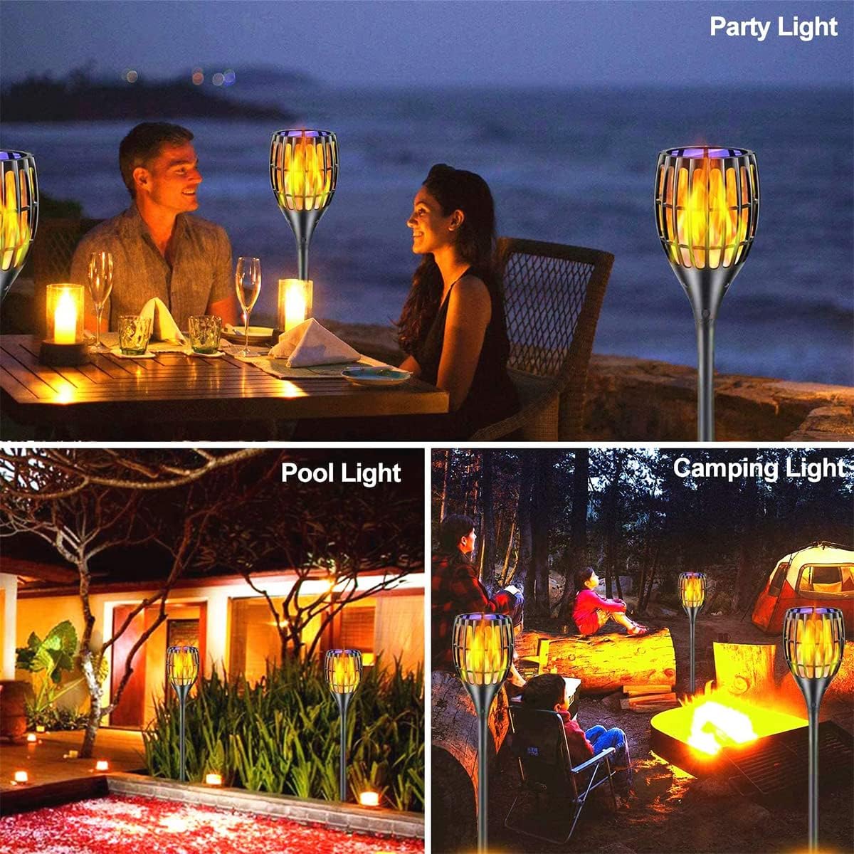 Solar Torch Lights with Flickering Flames N1491