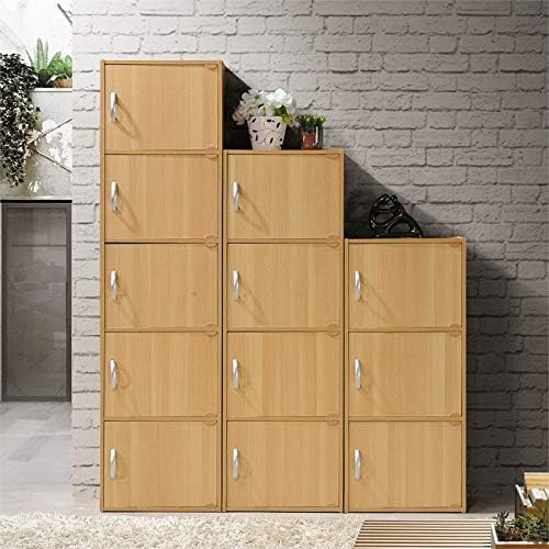 4 Shelf 4 Door Bookcase in Beech E64056