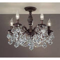 5-Light Semi-Flush Mount Crystal Chandelier V8874