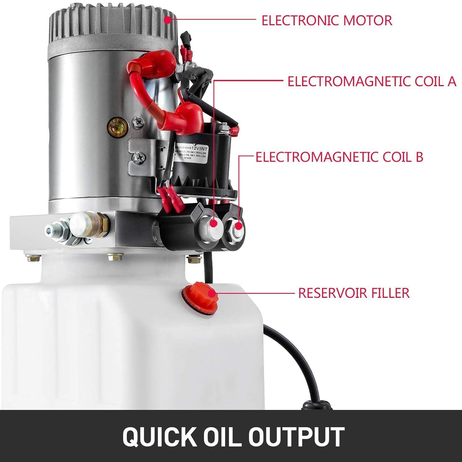Hydraulic Power Unit 6 Quart Double Acting Double Solenoid 12V DC Pump U6903