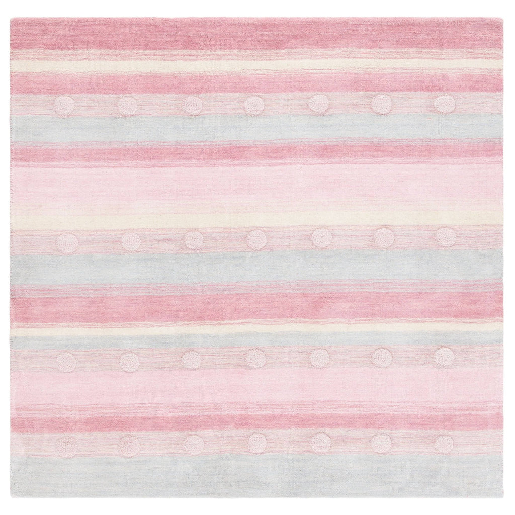 Light Blue / Pink Square Kids Rug T294977