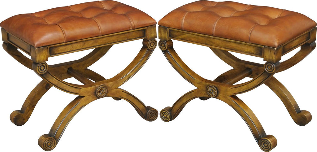 Brown Leather Stool A57078