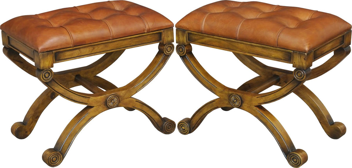 Brown Leather Stool A57078