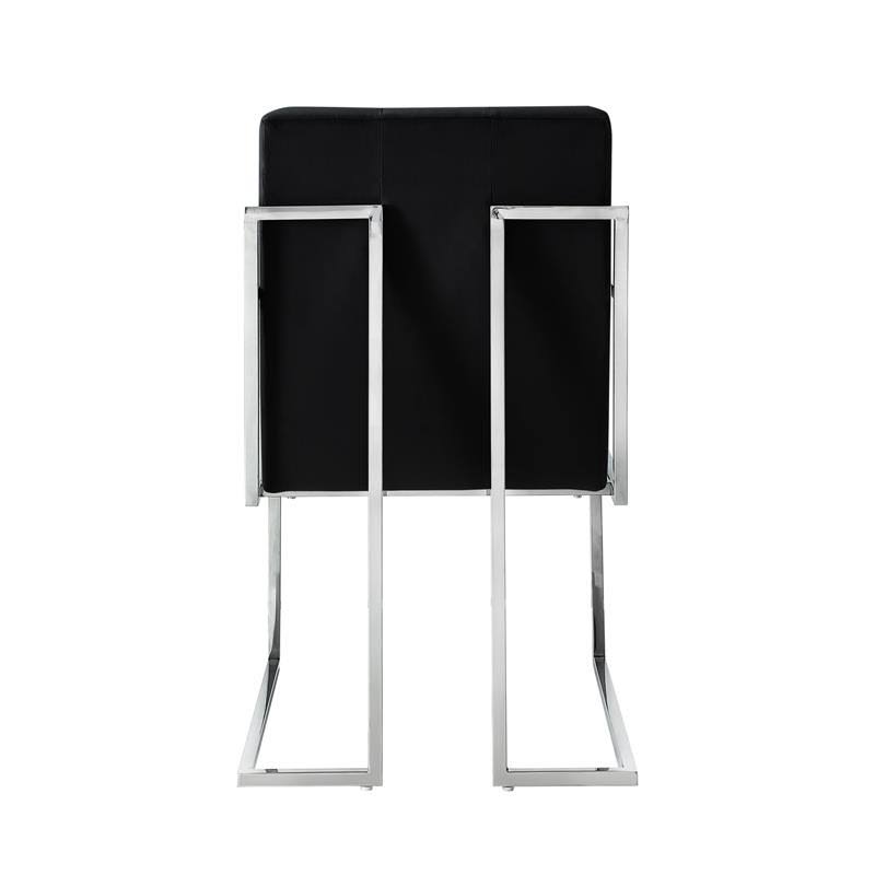 Black Velvet Button Tufted Dining Chair Set of 2 U20723