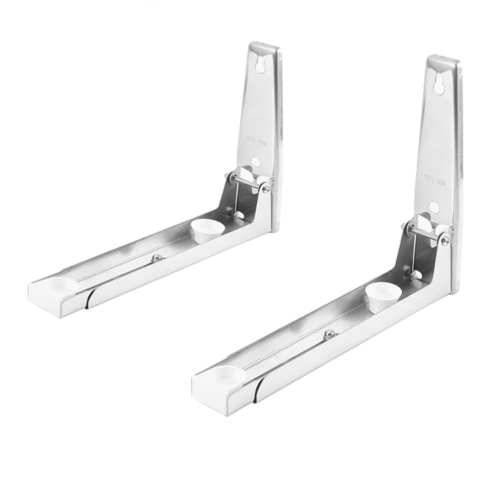 Adjustable 304 Stainless Steel Folding Wall-Mounted Microwave Oven Holder Bracket Shelf X828