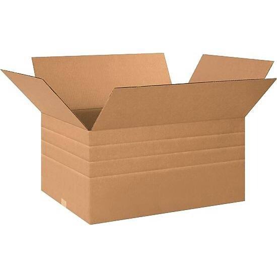 24 x 18 x 18 Inches Multi-Depth 16,14,12,10-Inch Shipping Boxes, 20-Count W711