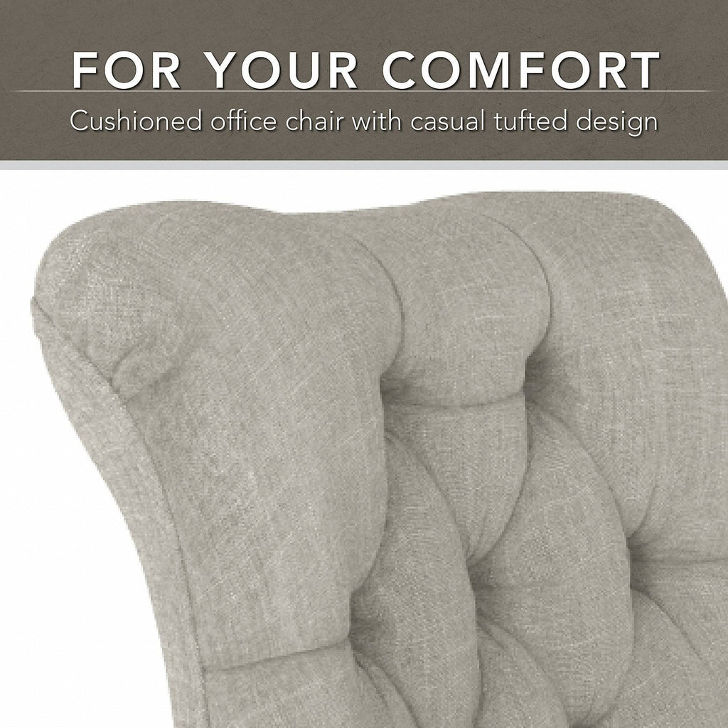 54W Computer Desk with Storage and Mid Back Tufted Office Chair in Cape Cod Gray A3873