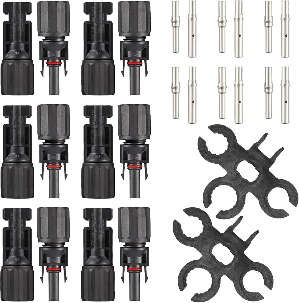 20 Pairs Male Female Solar Panel Connectors Kit with Tools, IP67 Waterproof, 30A 1000V DC Q5786