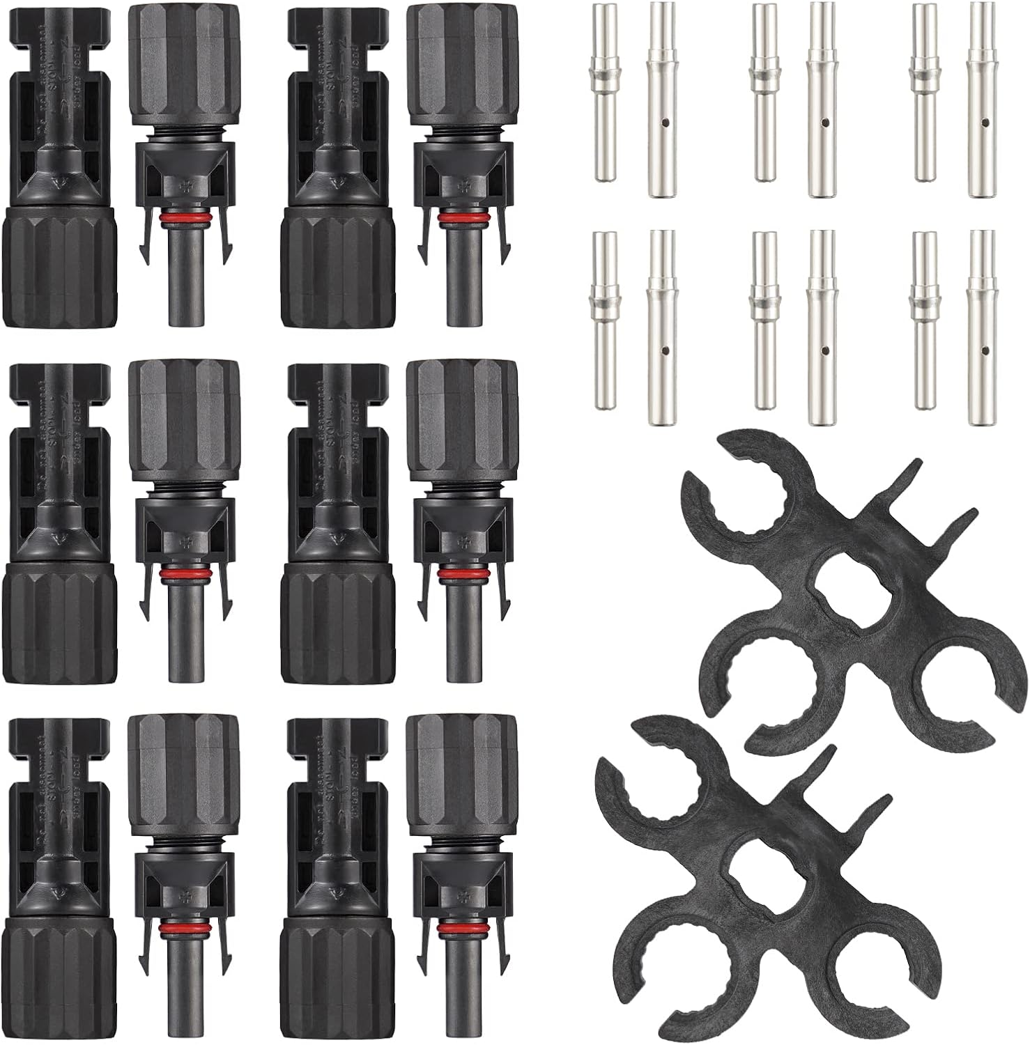 20 Pairs Male Female Solar Panel Connectors Kit with Tools, IP67 Waterproof, 30A 1000V DC Q5786
