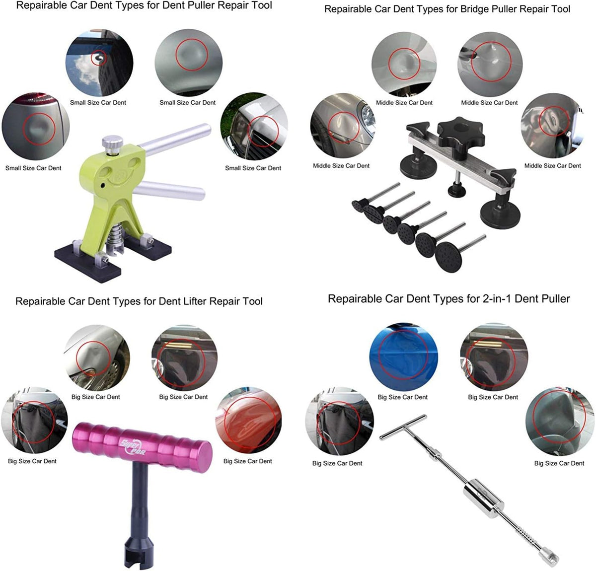 Paintless Dent Removal Tools Auto Dent Repair Kit Puller Sets N353