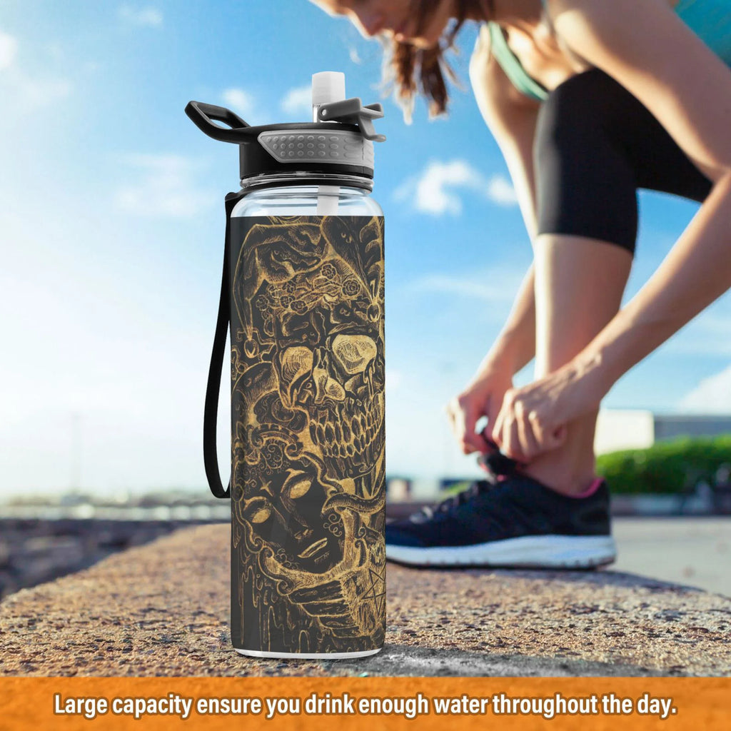 Clear 32oz Tritan Sports Water Bottle with Straw F88493