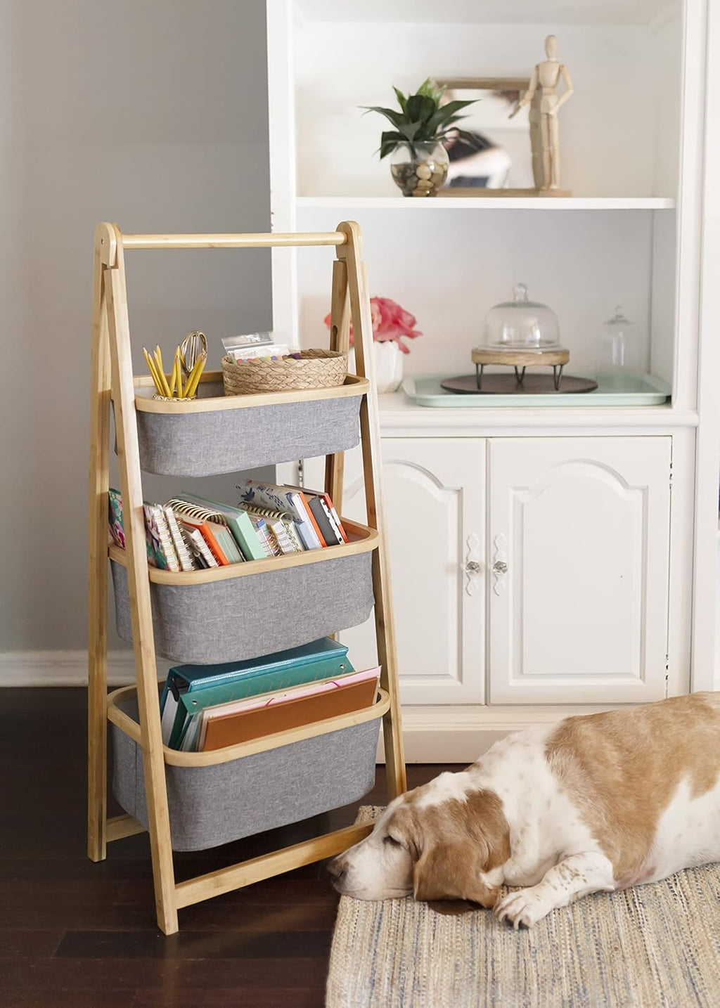 2-Tier Bamboo Nursery Storage Shelves D6492