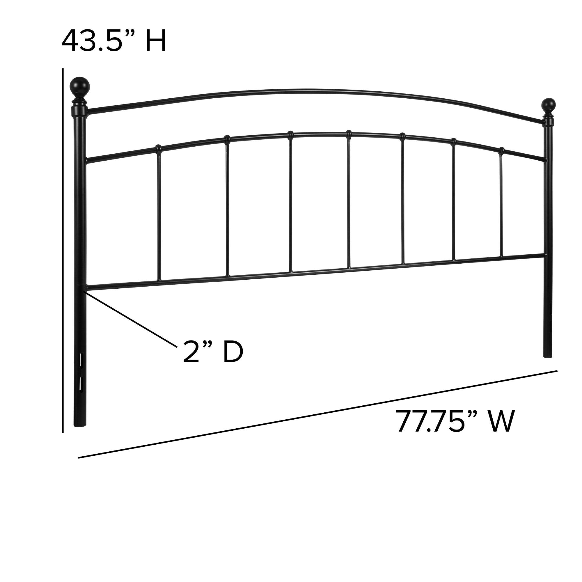 King Size Black Open Vertical Headboard L535