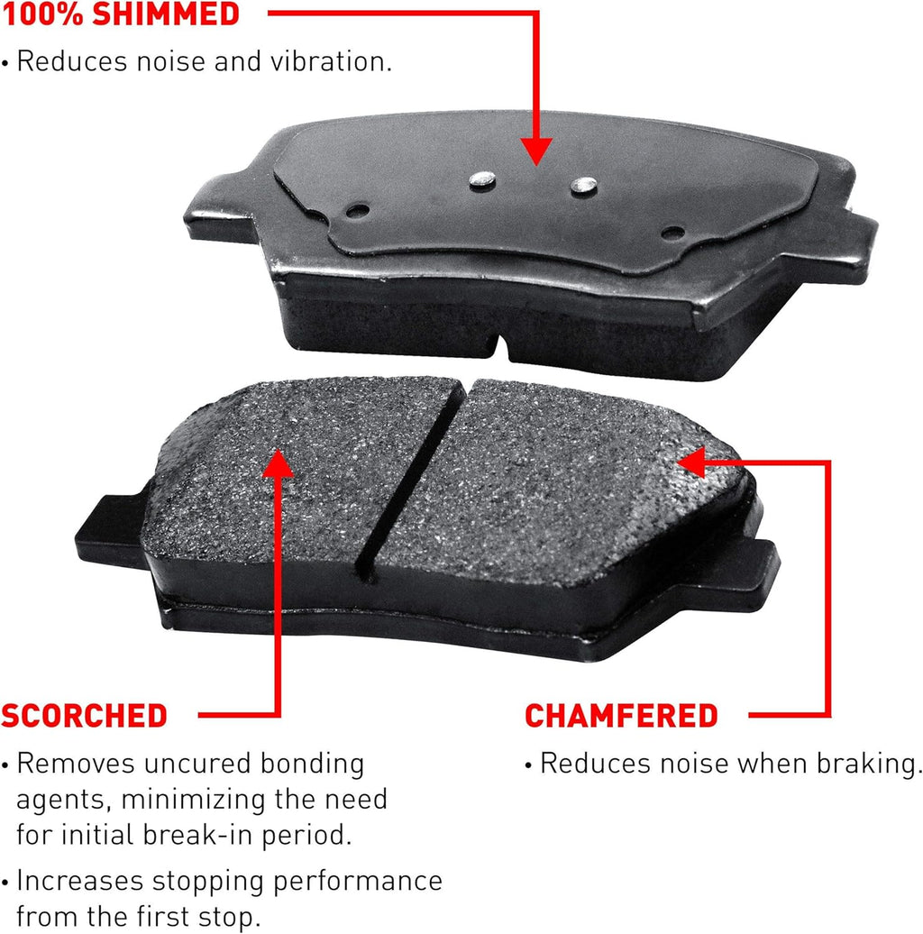 Front Rear Ceramic Brake Pads and Rotors Kit E843126