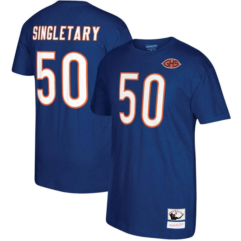 Navy Throwback Player Name Number T-Shirt J5575