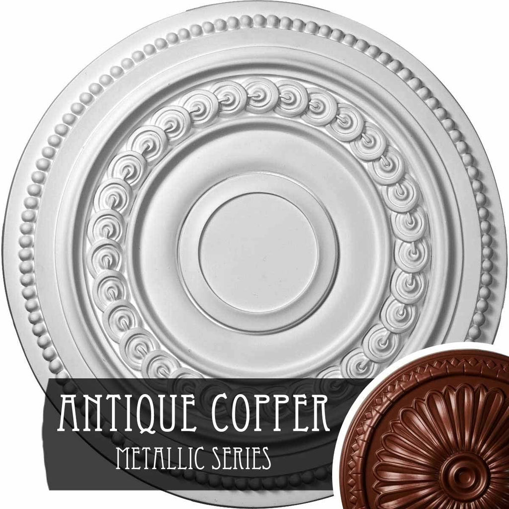 Hand-Painted Bronze Blue Patina Ceiling Medallion E20446