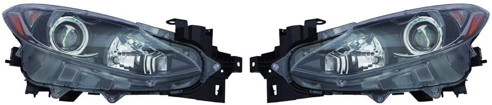 Headlight Assembly Pair for Mazda 3 2014-2016 Halogen A226