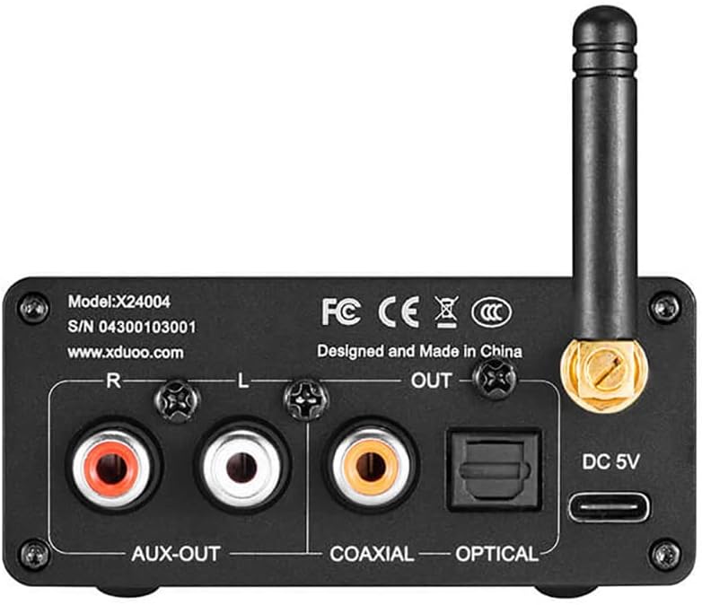 Bluetooth Audio Receiver DAC with Optical Coaxial AUX Output F730