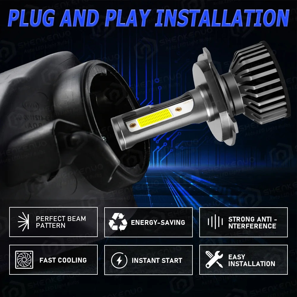 9003 H4 LED Headlight Bulbs 2pcs P3327