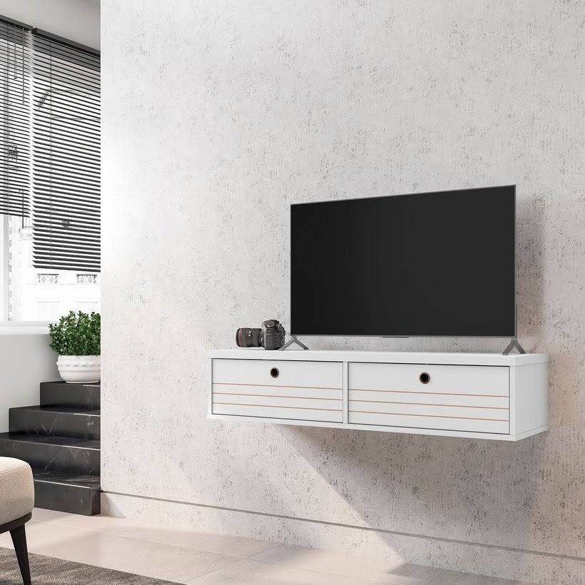 White Floating Entertainment Center L632546