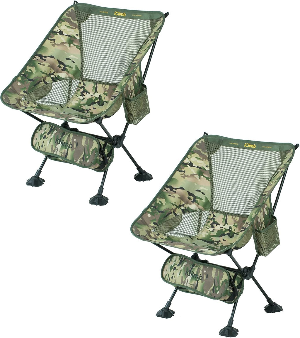 2PC Ultralight Compact Camping Folding Beach Chair with Anti-Sinking Large Feet Q289051