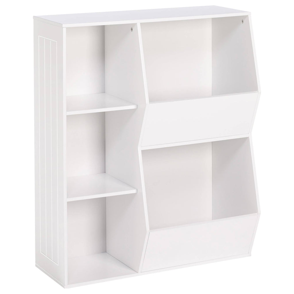 White 3-Cubby 2-Veggie Bin Floor Cabinet S810