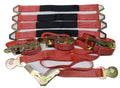 4 Axle Ratchet Tie Down Straps Tow Kit Red K42159
