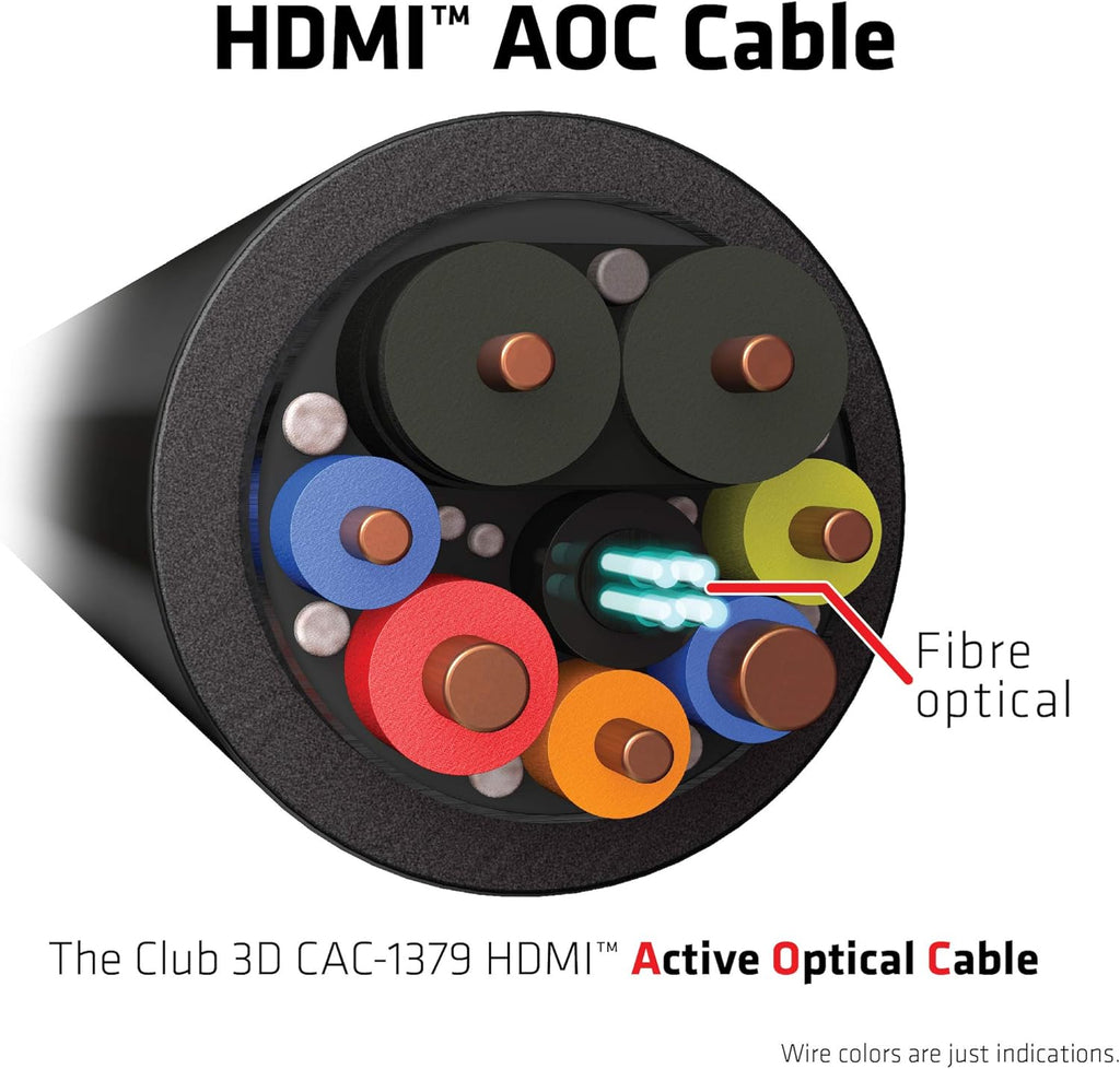 8K 60Hz 4K 120Hz Active Fiber Optical HDMI 2.1 Cable AOC Male/Male 20 meter / 65.6 feet V683447