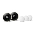 White 3rd Gen Learning Thermostat 2-Pack and Temperature Sensor 3-Pack N347849