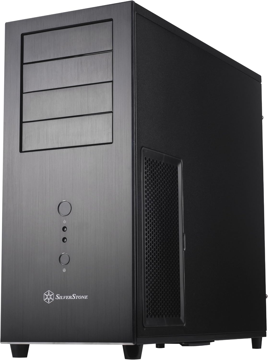 Black Aluminum front panel steel body ATX Mid Tower Computer Case Y60828