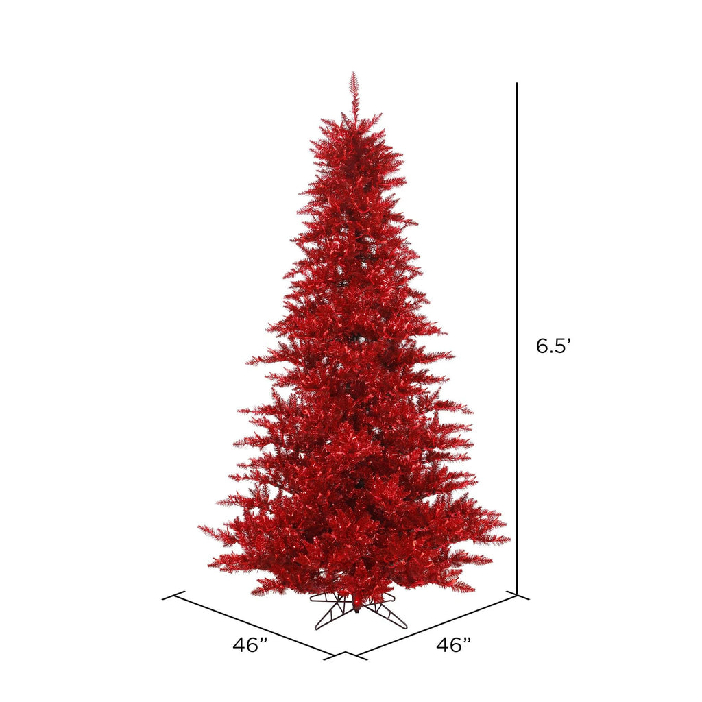 6.5 ft Tinsel Red Fir Tree Y3314