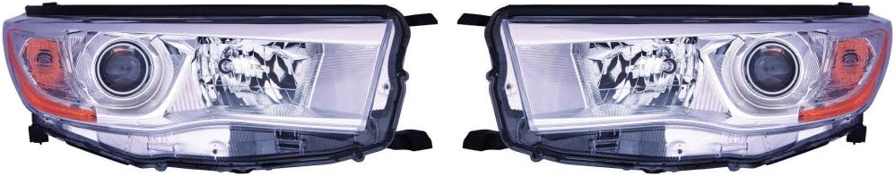 Headlight Assembly Pair for Toyota Highlander 2014 2015 2016 J59262