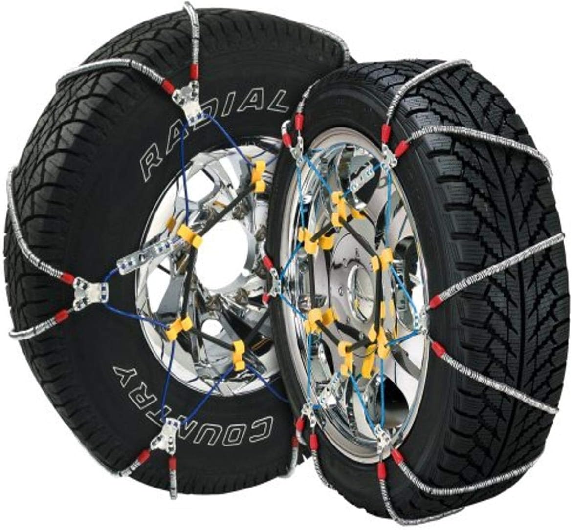 Set of 2 Silver Cable Tire Chain for Passenger Cars, Pickups, and SUVs P569562