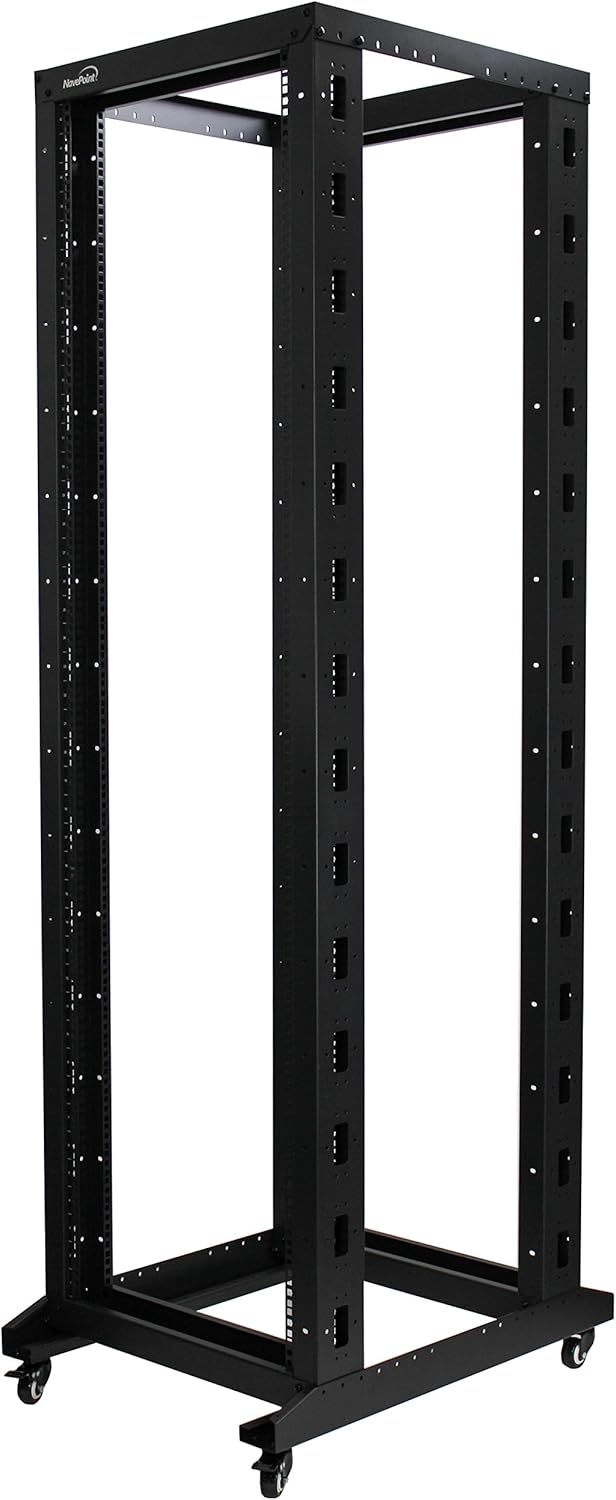 42U 4-Post Open Frame Server Rack Black C14143