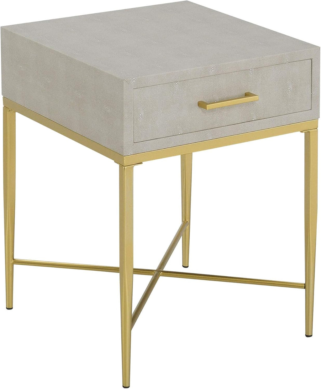 White Scallop/Gold End Table W9839