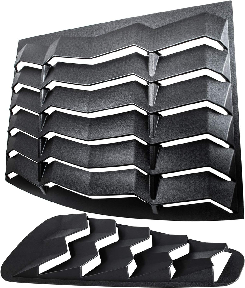 Rear+Side Window Louvers Windshield Sun Shade Cover for Ford Mustang (ABS Matte Black) R48126