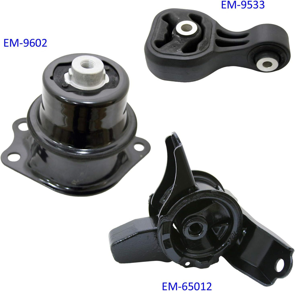 3pcs Set Motor Mounts Kit for Honda Fit 1.5L 4Cylinder Automatic Transmission Pack of 2 Z760110