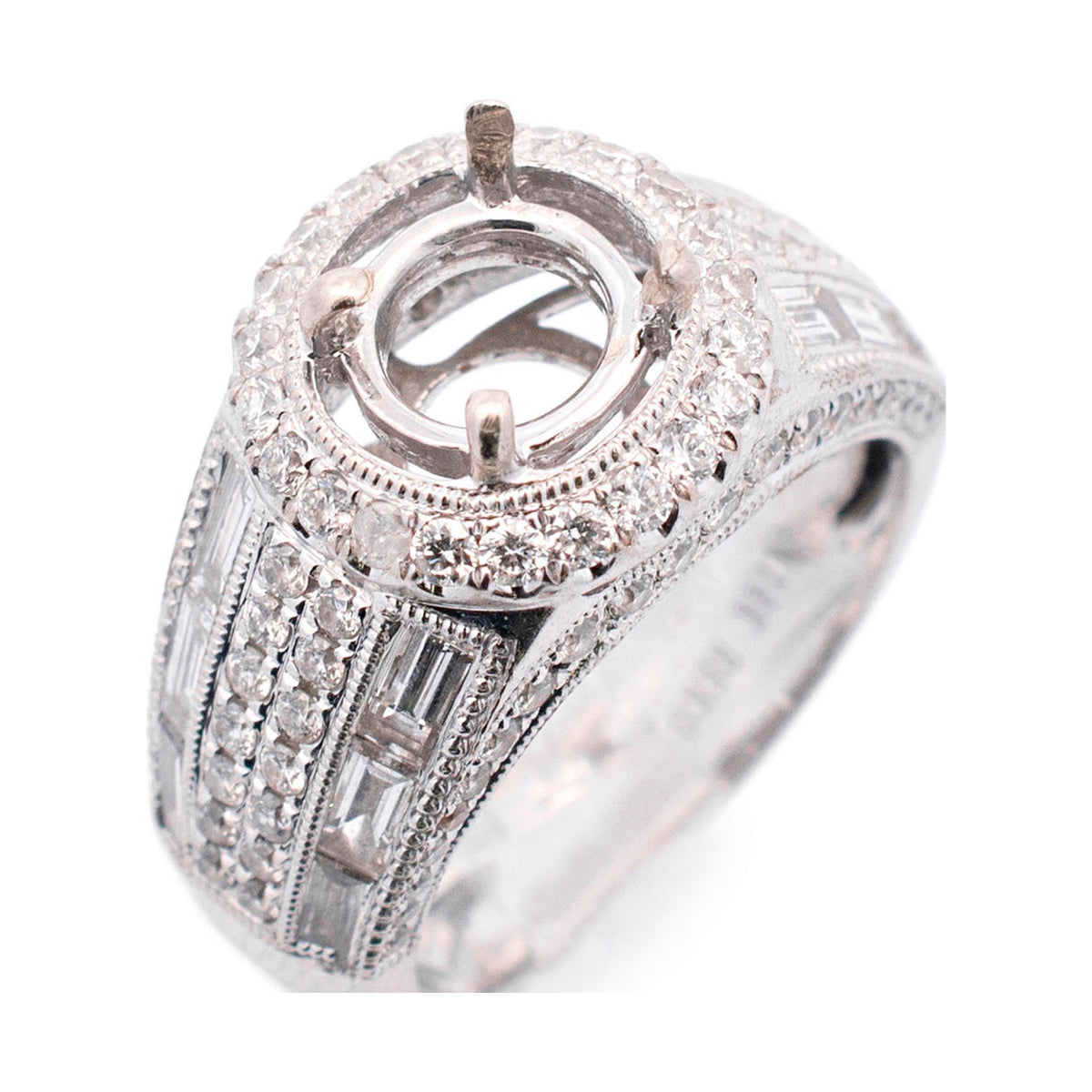 14K White Gold Halo Diamond Engagement Ring H554279