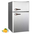 3.2 Cu.ft Double Door Compact Refrigerator with Removable Glass Shelves F4958
