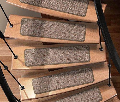Set of 15 Attachable Carpet Stair Treads Pebble Beige 8 in. x 30 in. S5900