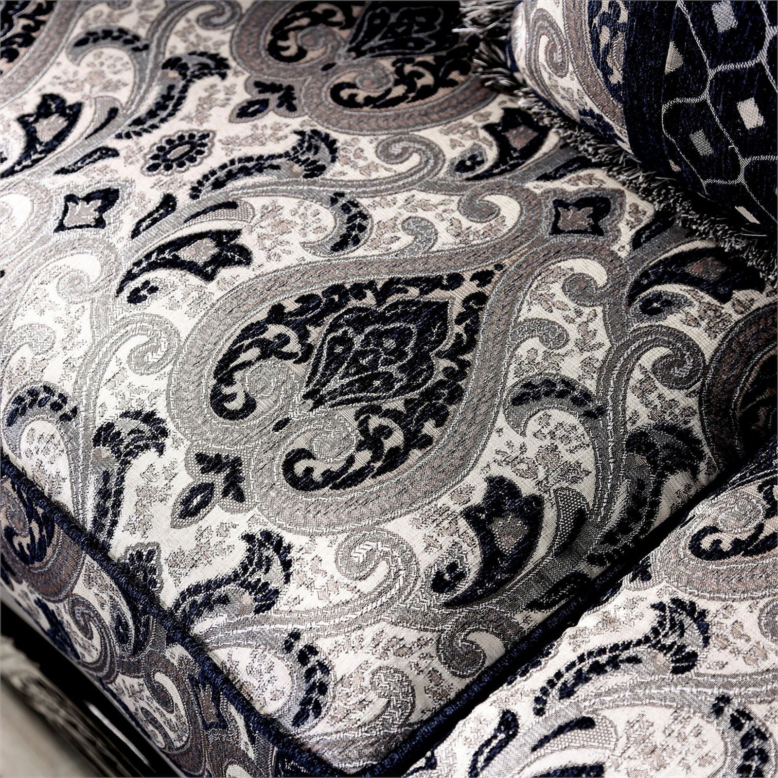 Chenille Upholstered Loveseat with Pillows in Silver L233