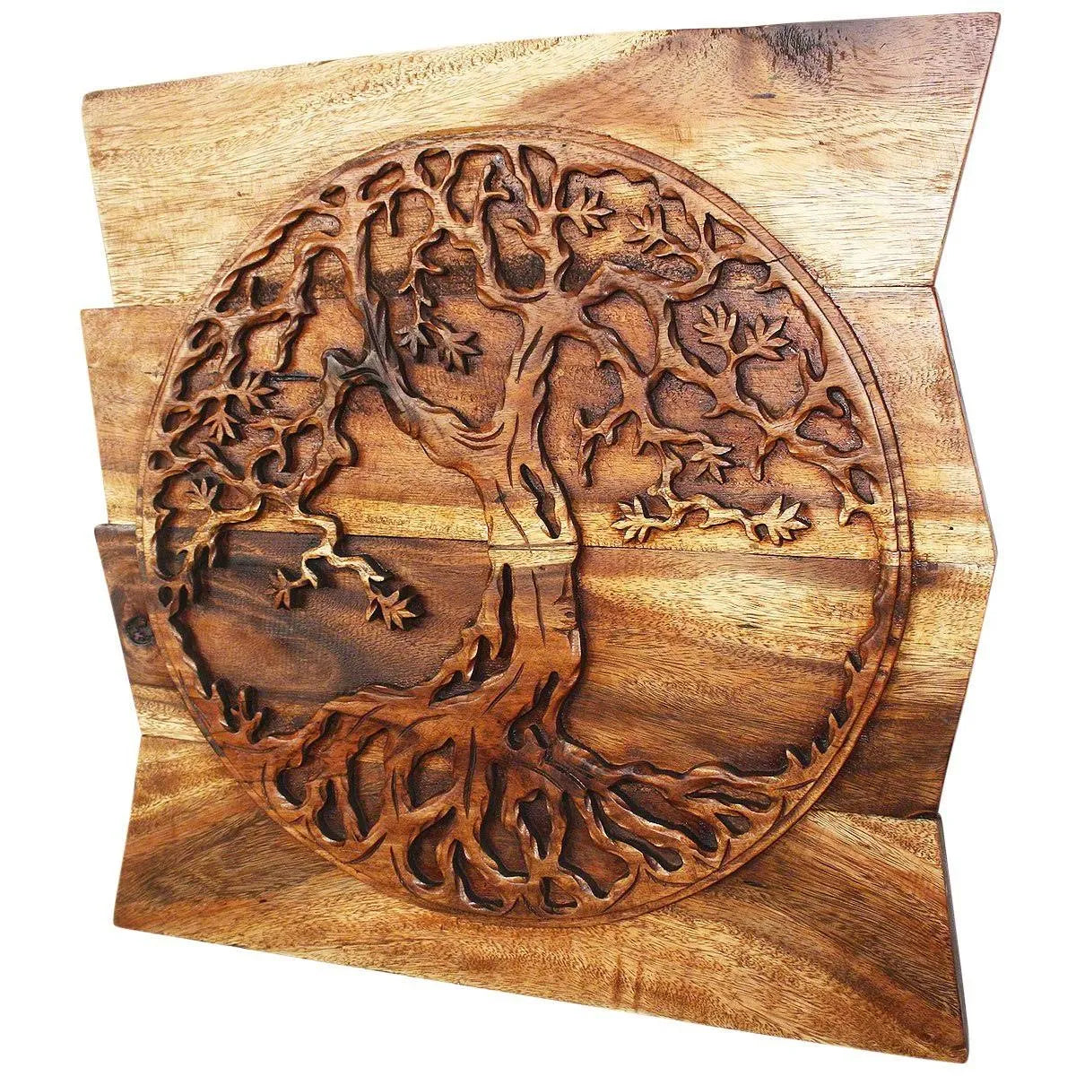 Walnut Wood Tree of Life Round Wall Art 24 x 24 in I92262