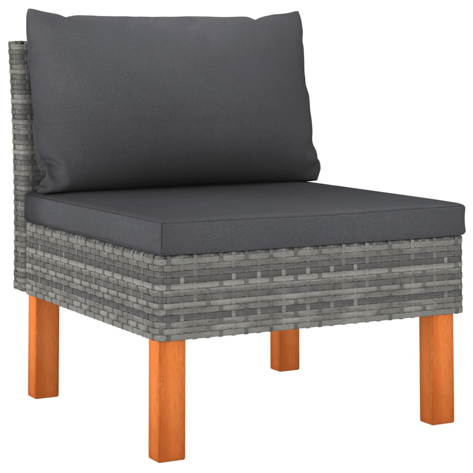 6 Piece Patio Set with Cushions Poly Rattan Gray Q28763