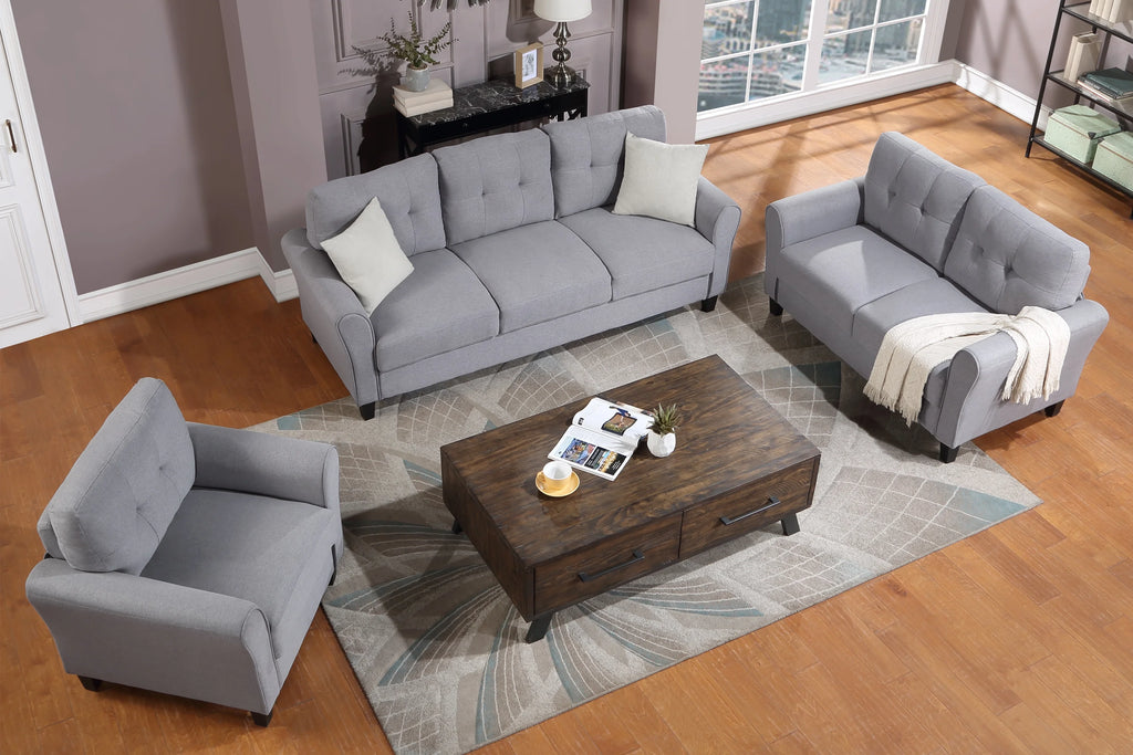 Linen Upholstered Sofa Set (1+2+3 Seat) K453