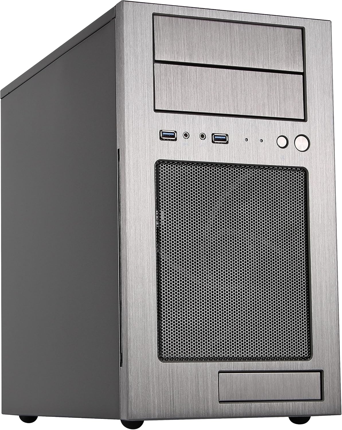 Black Aluminum front panel steel body ATX Mid Tower Computer Case Y60828