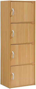 4 Shelf 4 Door Bookcase in Beech E64056