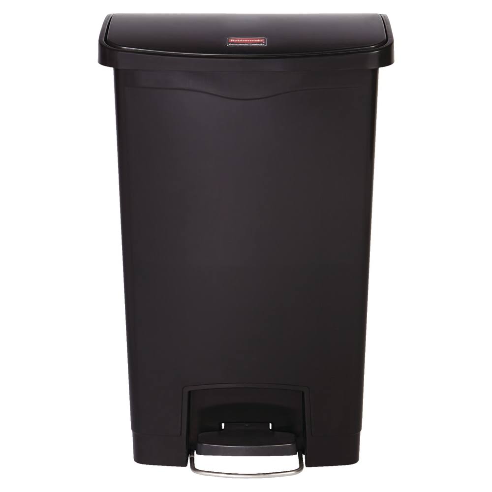 Black 13.2 Gal Plastic Step-On Trash Can L808